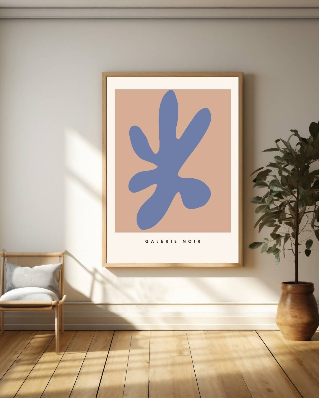 Abstracte blauwe vorm Poster