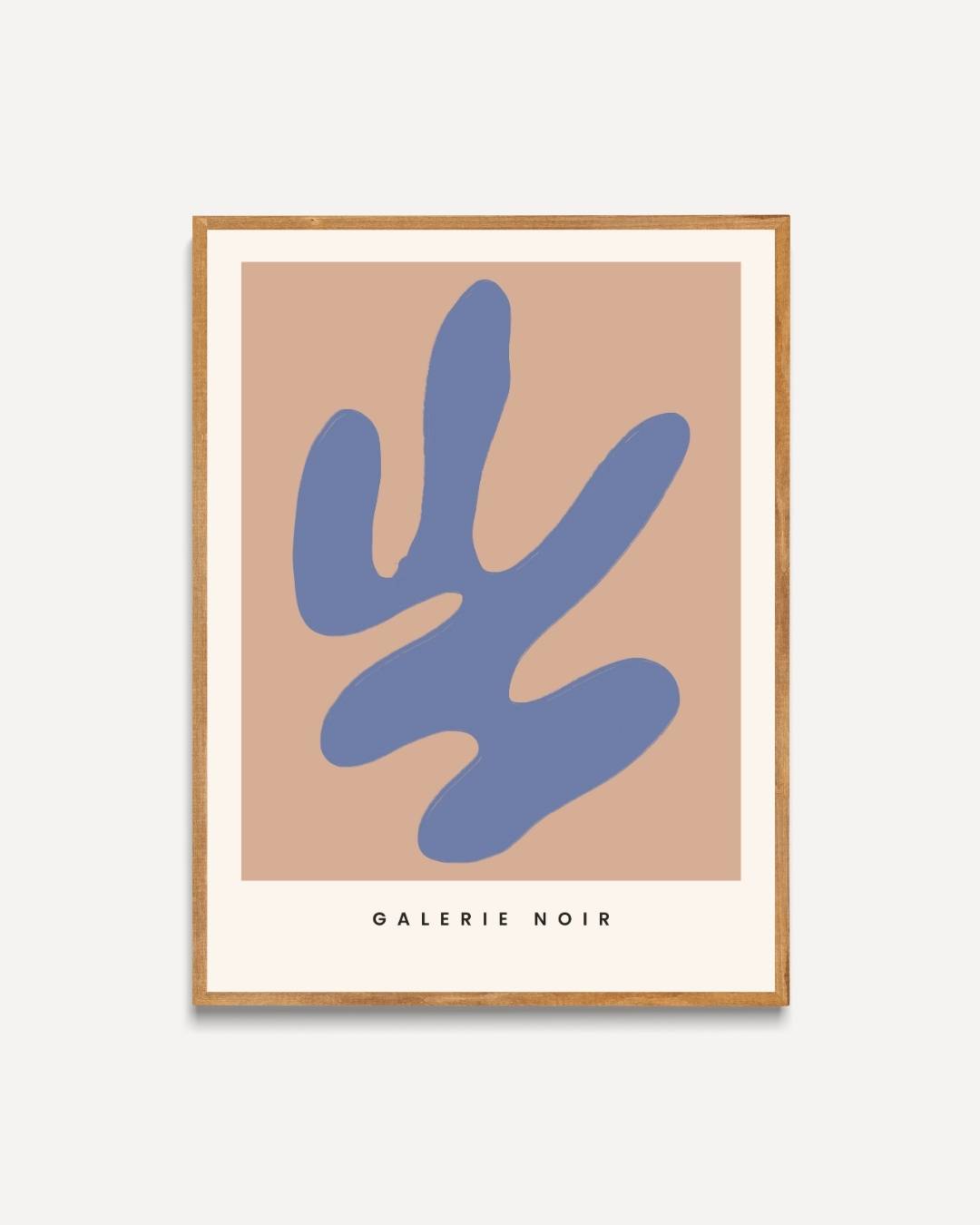 Organische blauwe vorm Poster