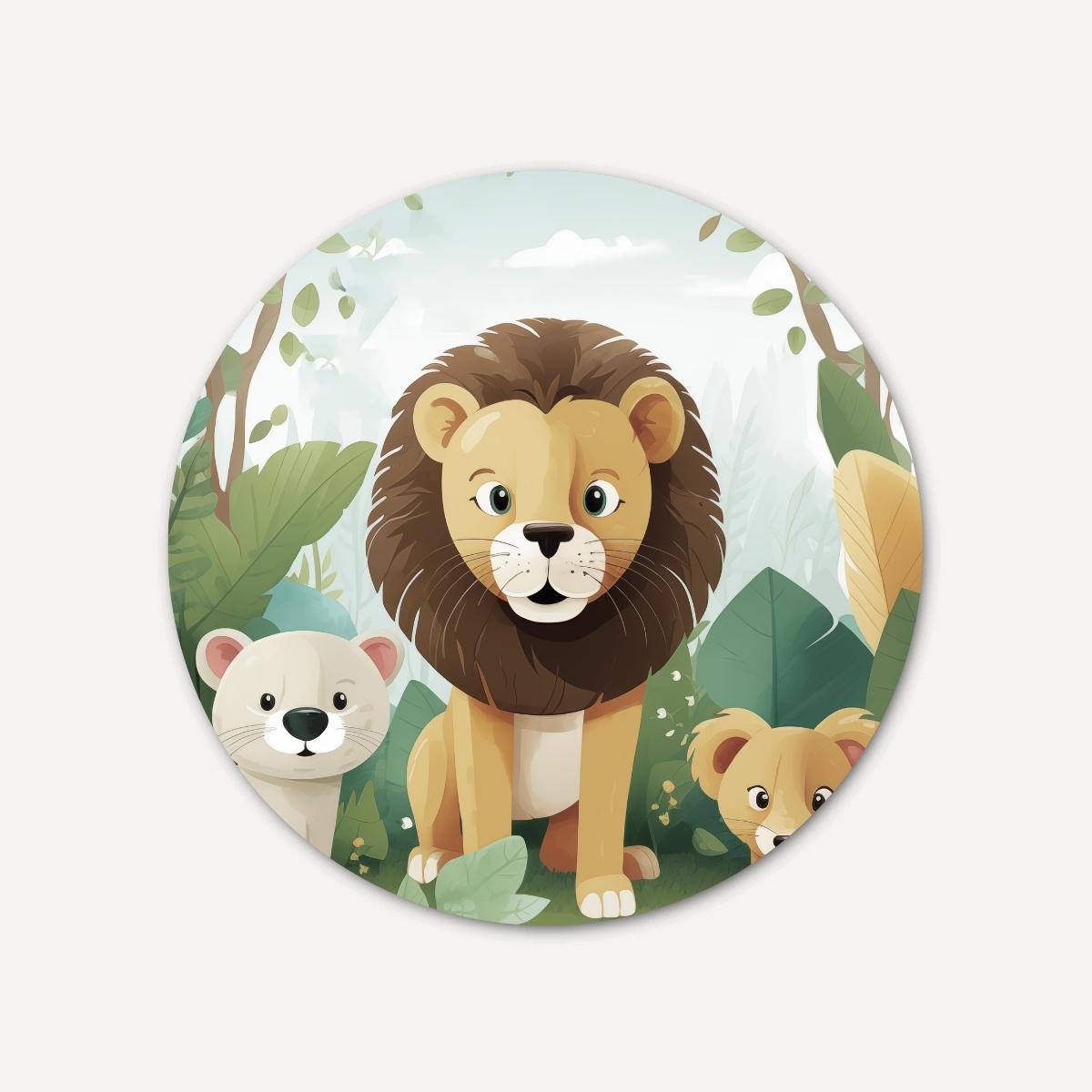 Jungle leeuw Muurcirkel-WallArtistic