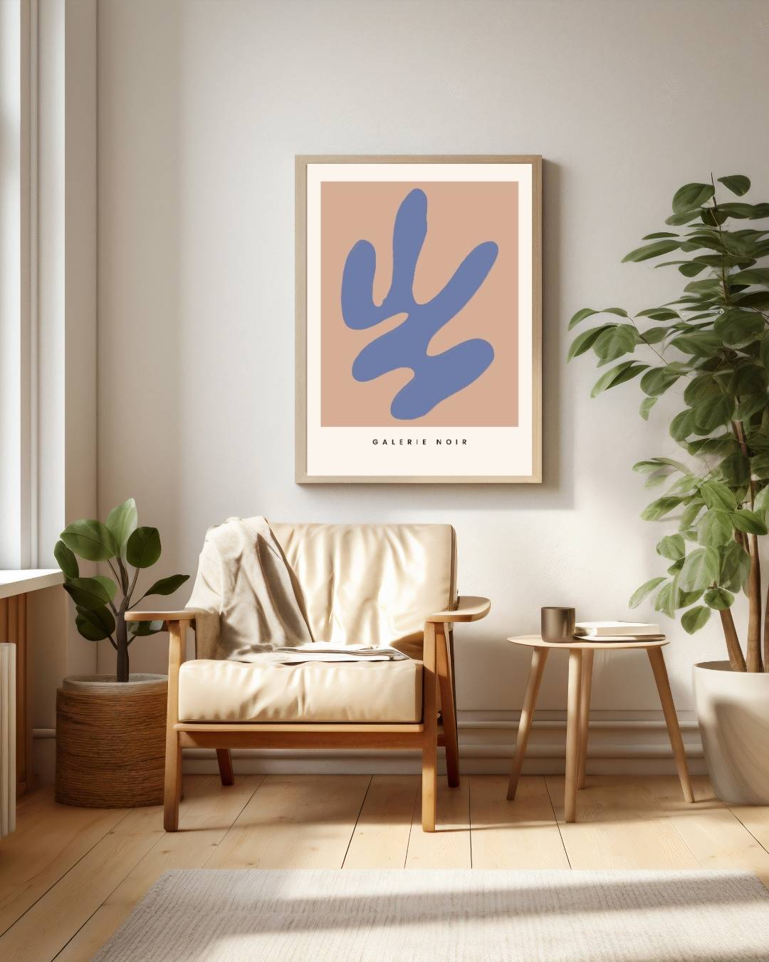 Organische blauwe vorm Poster