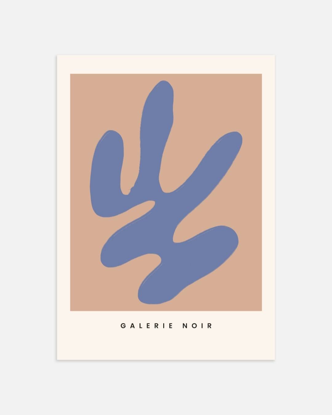 Organische blauwe vorm Poster