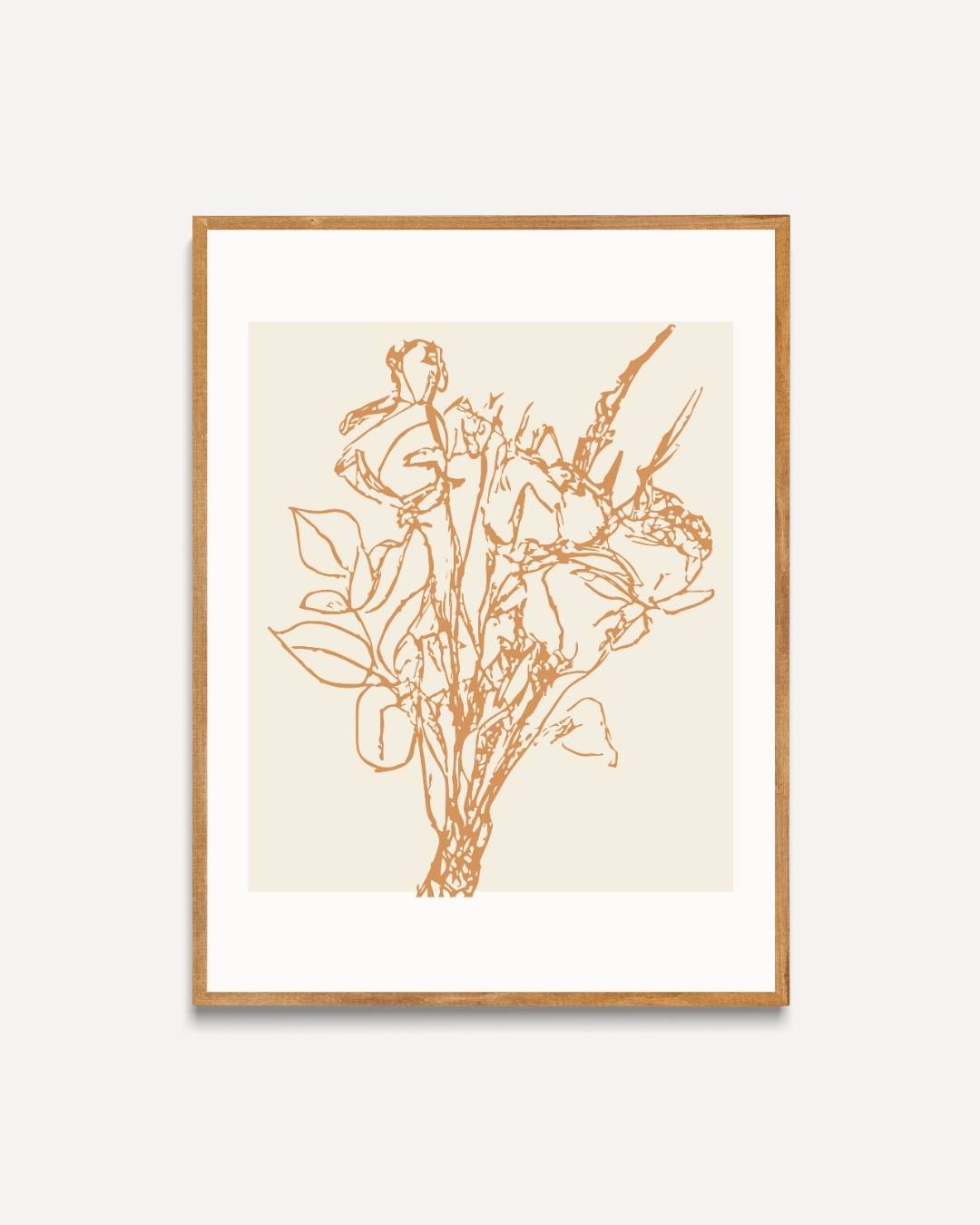 Bruin bloemboeket Poster