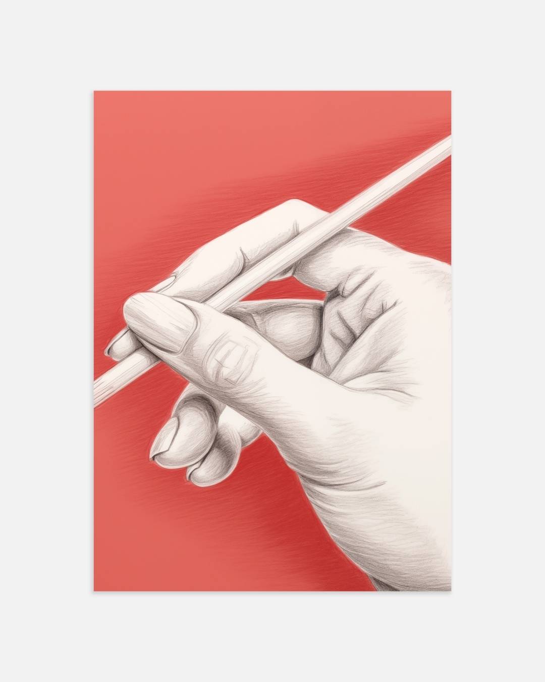 Hand met penseel Poster