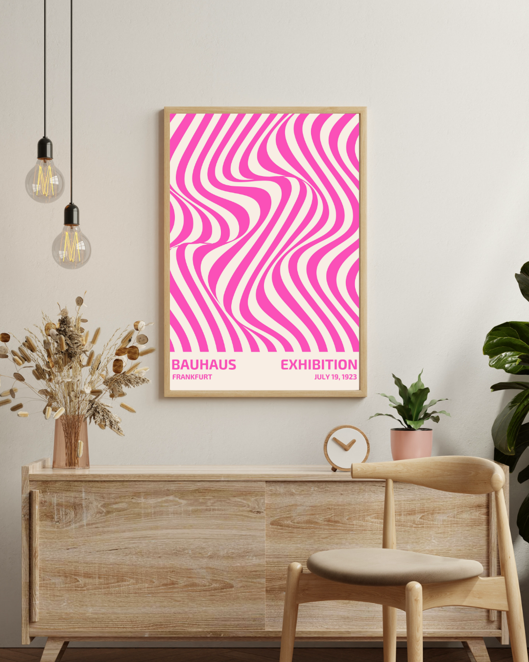 Bauhaus roze 1919 Poster