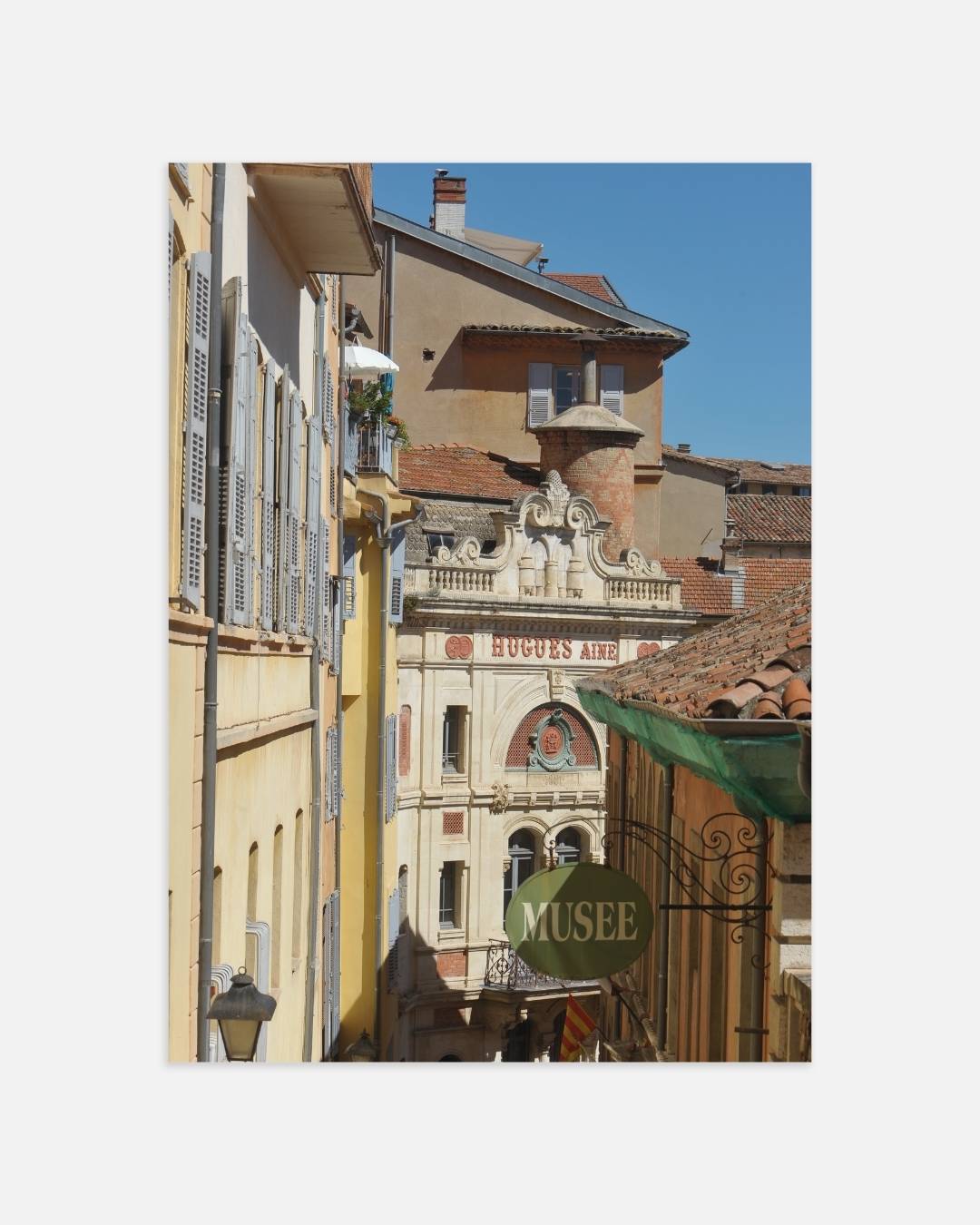 Historische straat met museumgevel Poster