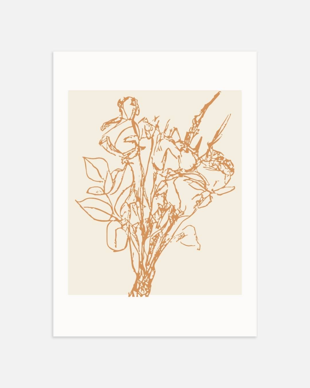 Bruin bloemboeket Poster