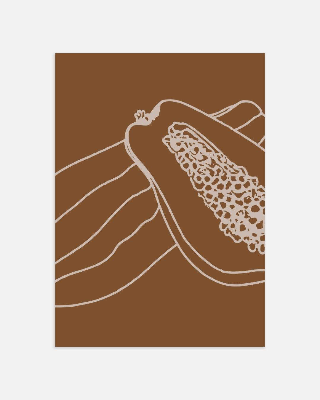 Papaya Outline Poster