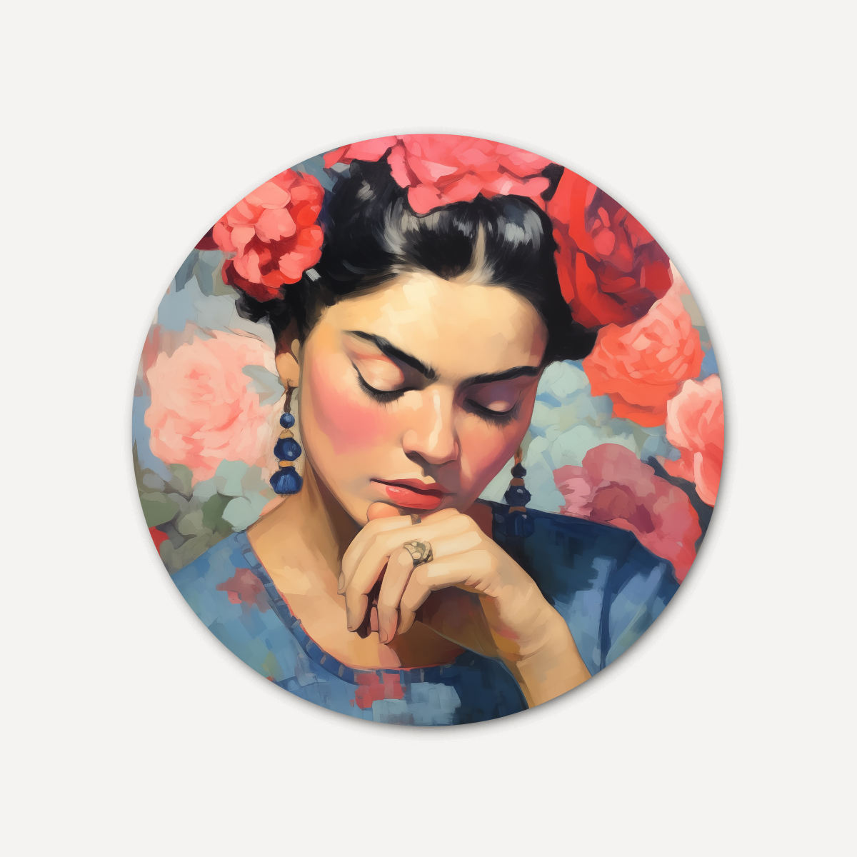 Dromerige Bloemenpracht - Artistieke Muurcirkel-WallArtistic