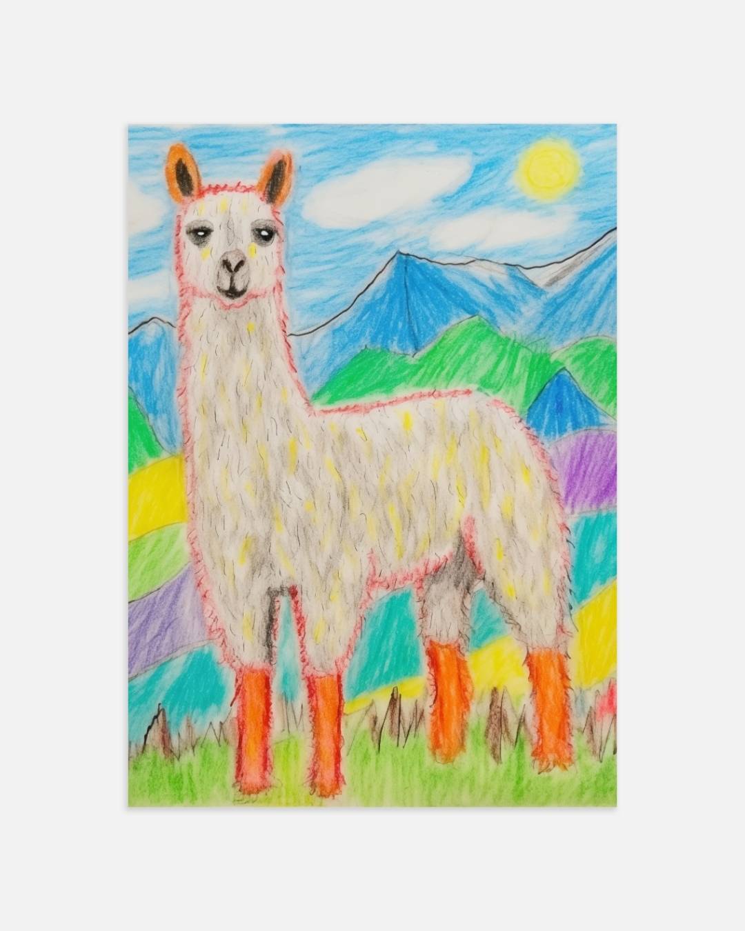 Kleurrijke lama illustratie Poster