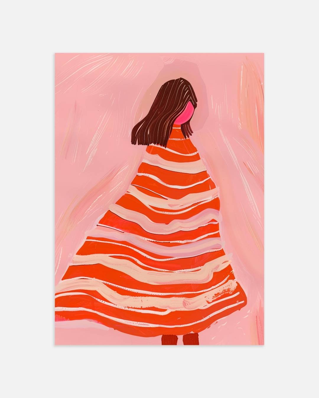 Vrouw in rode jurk Poster