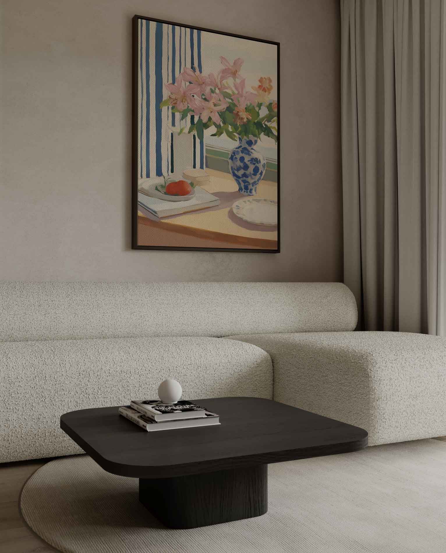 Zomerlicht aan tafel Kunstwerk-canvas-dibond-plexiglas-wanddecoratie-WallArtistic