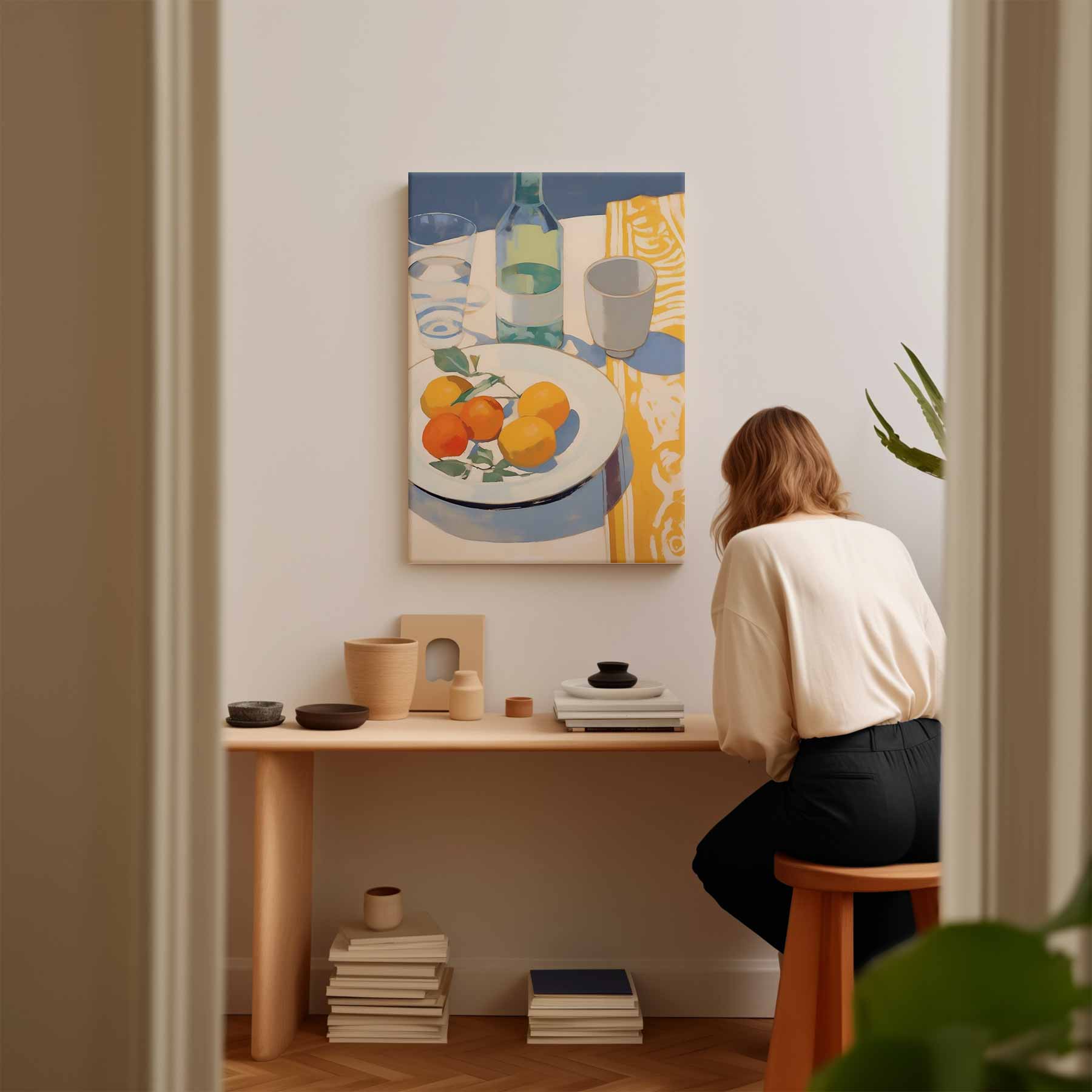 Fruit and striped dress