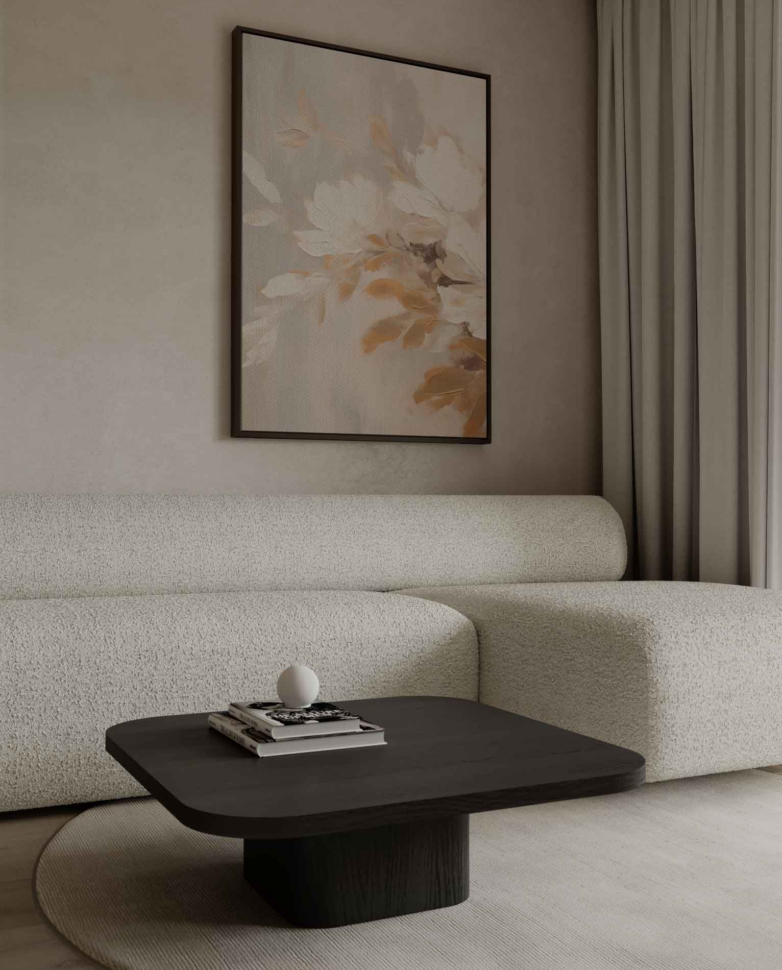 Zachte bloemen in beige