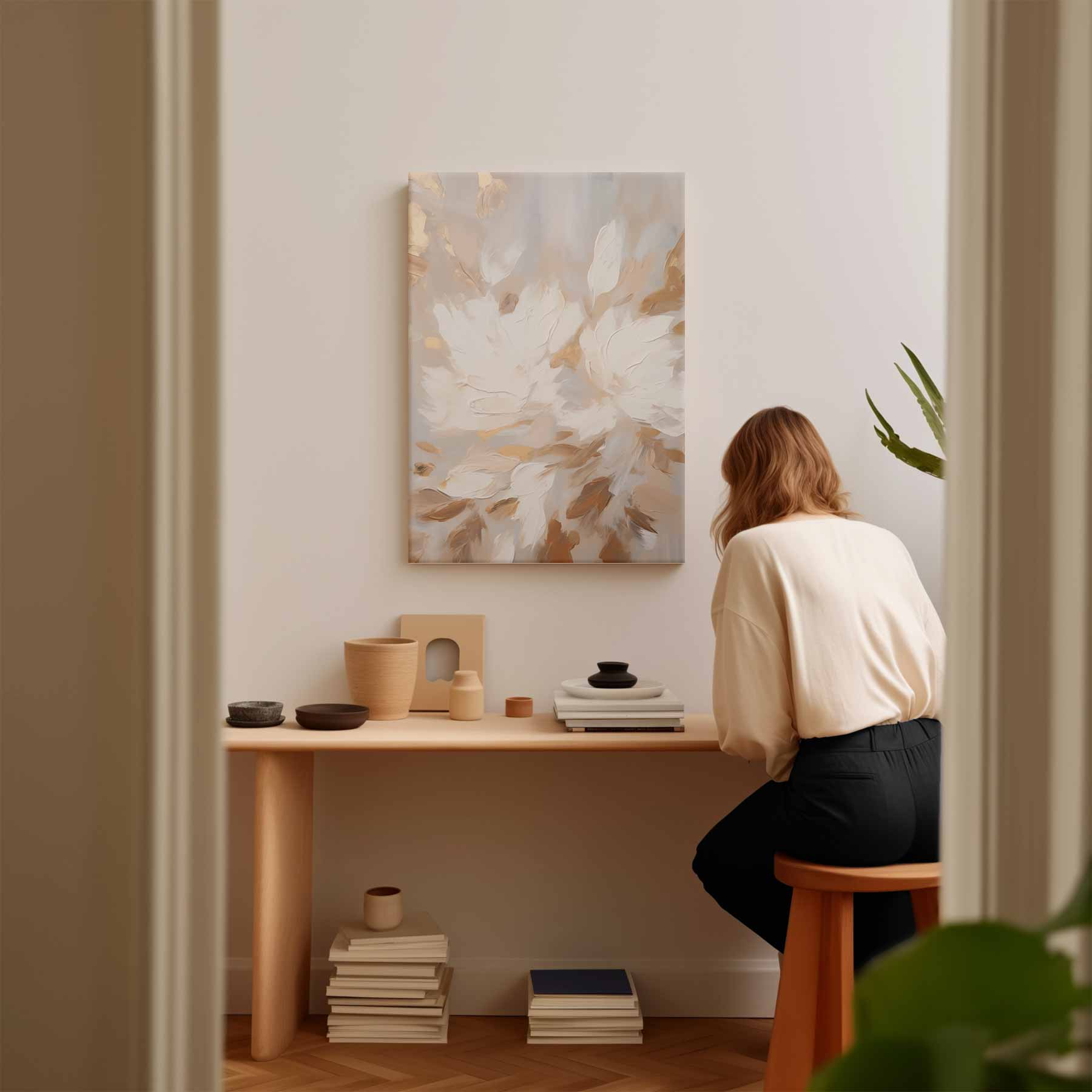 Bloemen met warme penseelstreken