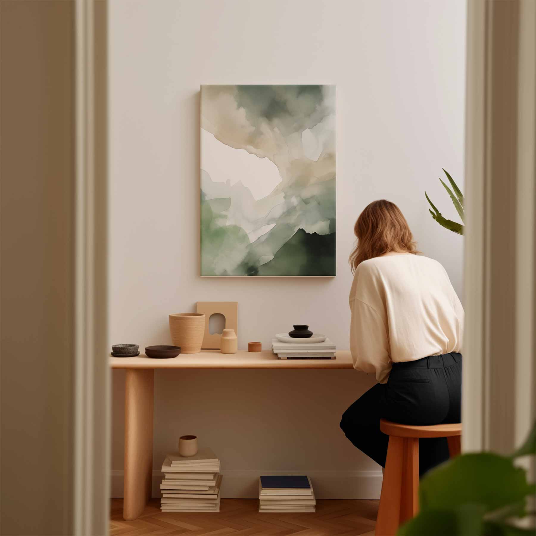 Grüne Aquarelltextur