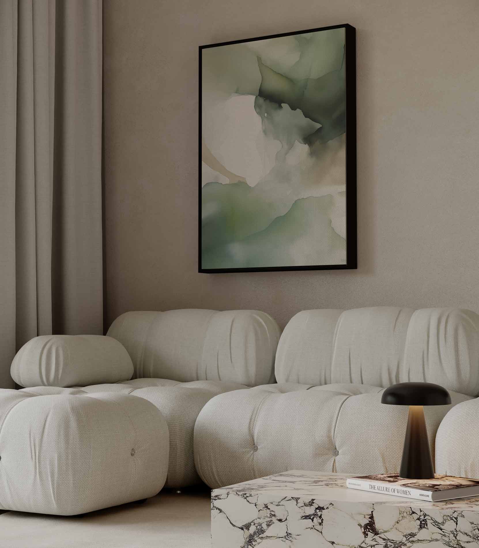 Deep green abstract landscape