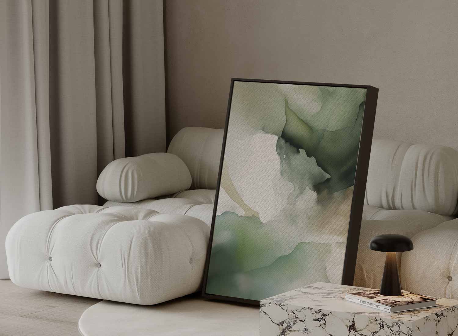 Tiefgrüne abstrakte Landschaft