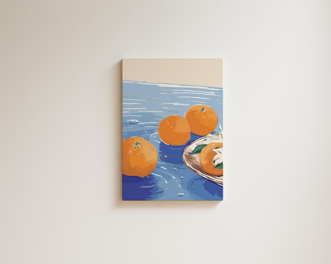 Mandarins on blue