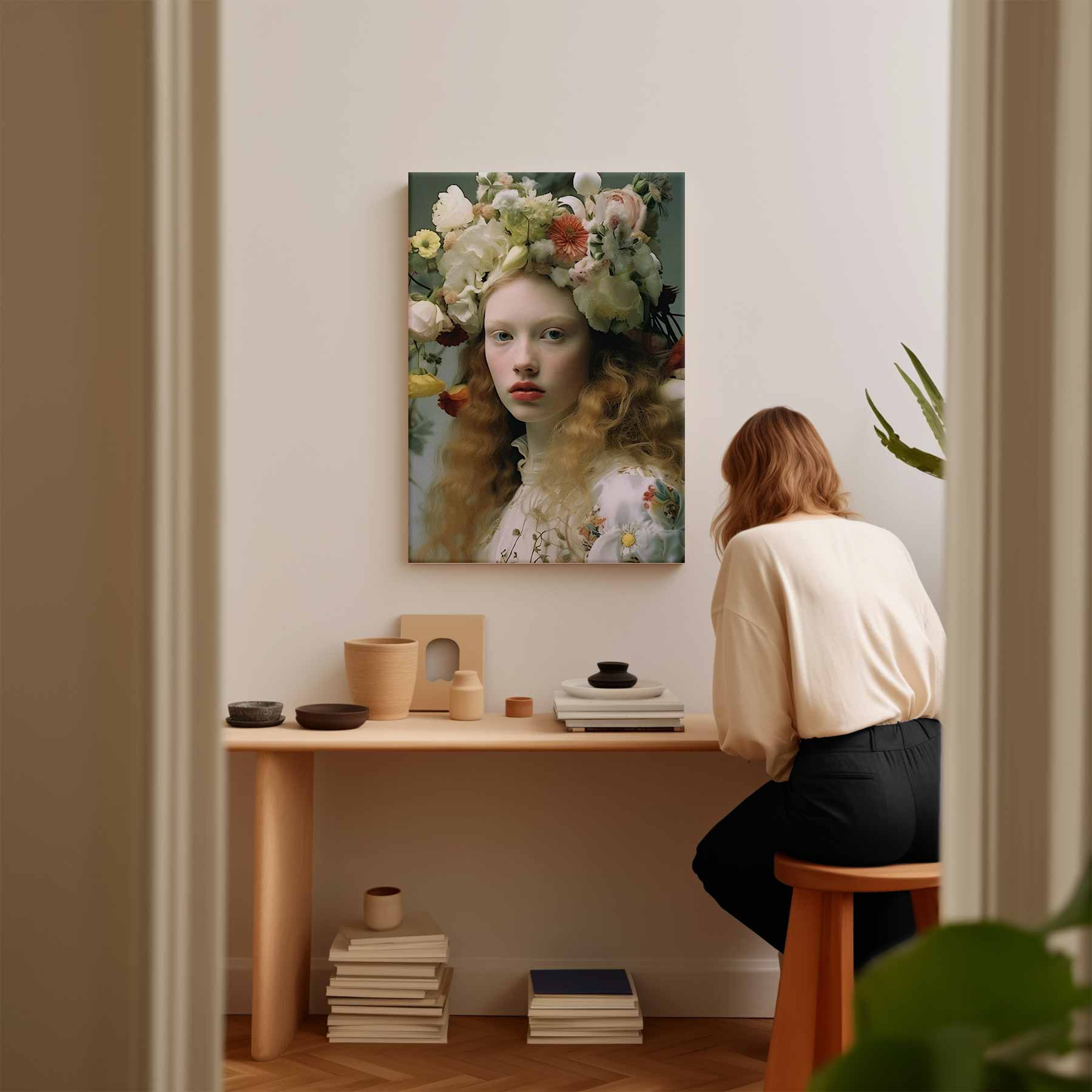 Portrait with flower crown II