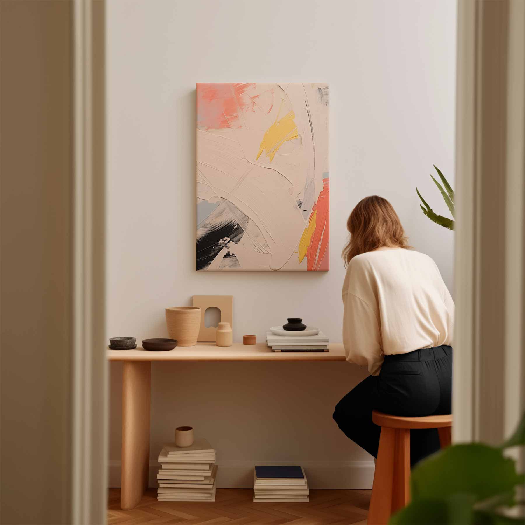 Abstract sunrise with yellow accents