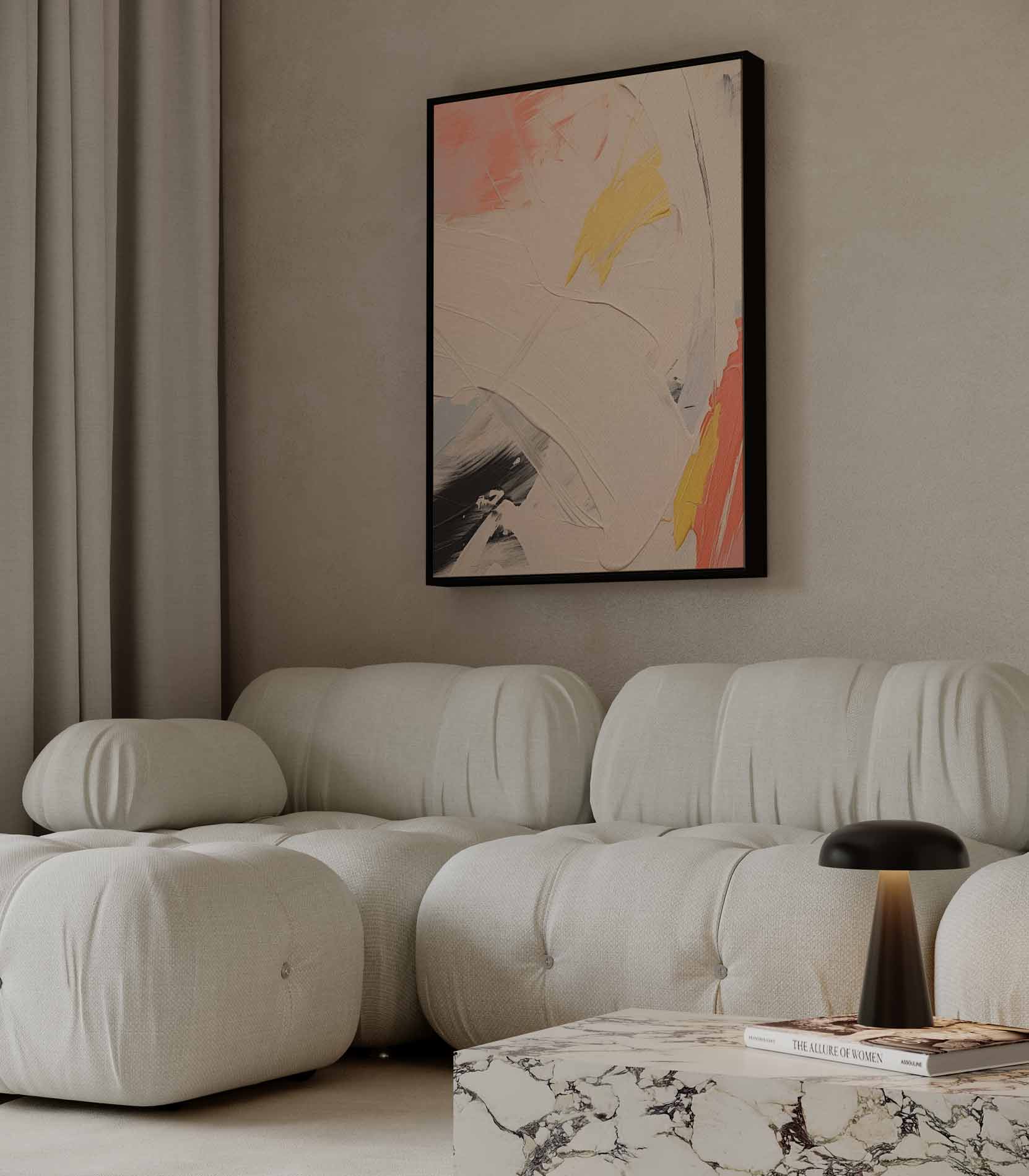 Abstract sunrise with yellow accents