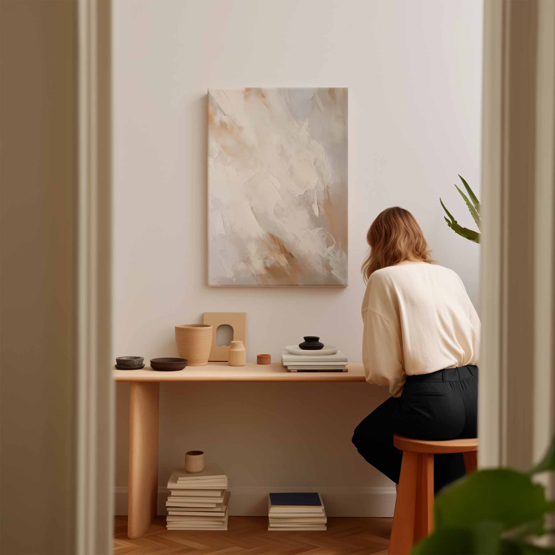 Warme abstractie in natuurlijke kleuren