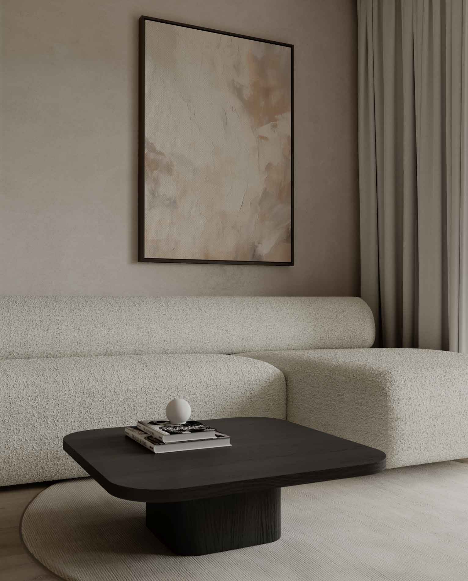 Warme abstractie in beige en crème