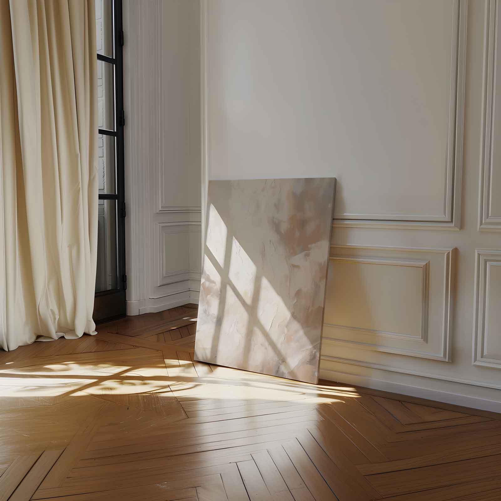 Warme abstractie in beige en crème