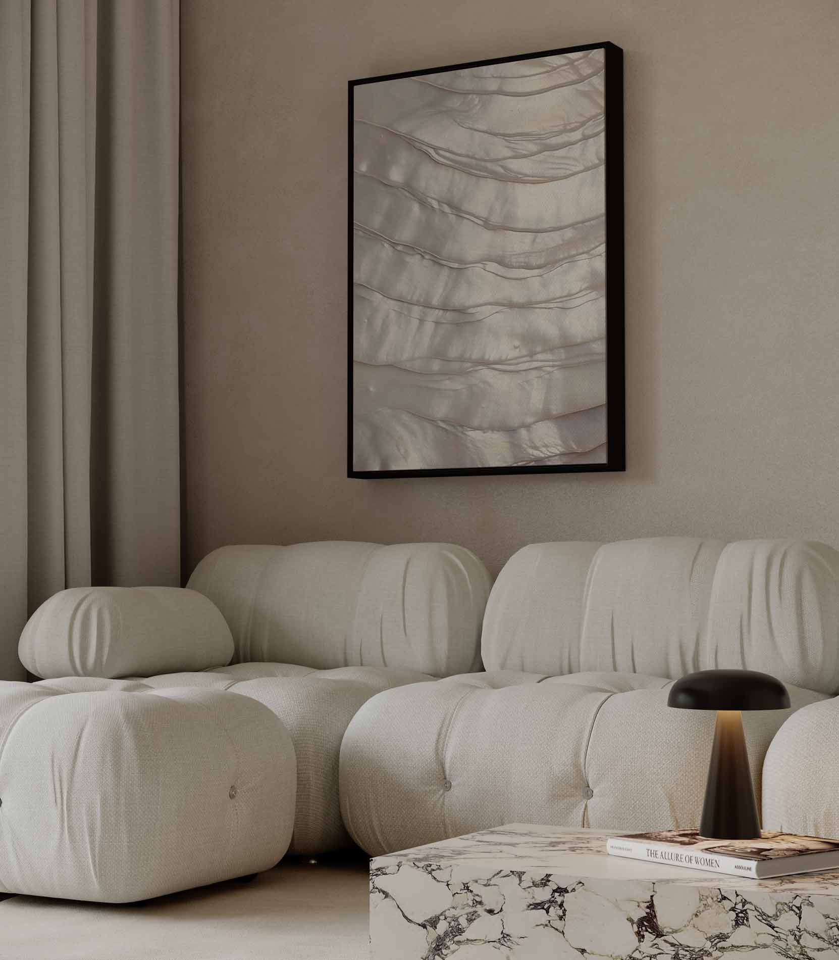 Mother of pearl layers in light