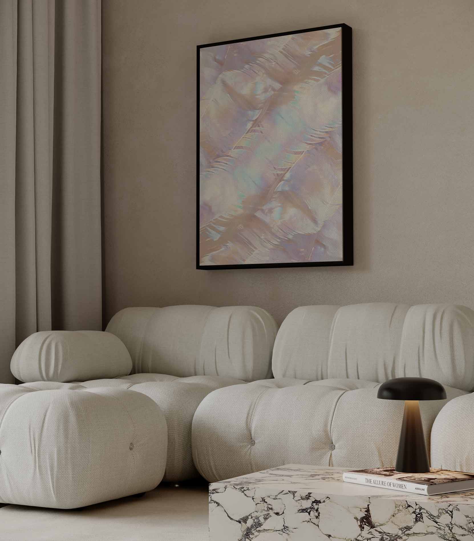 Iridescent abstraction in pastel colours