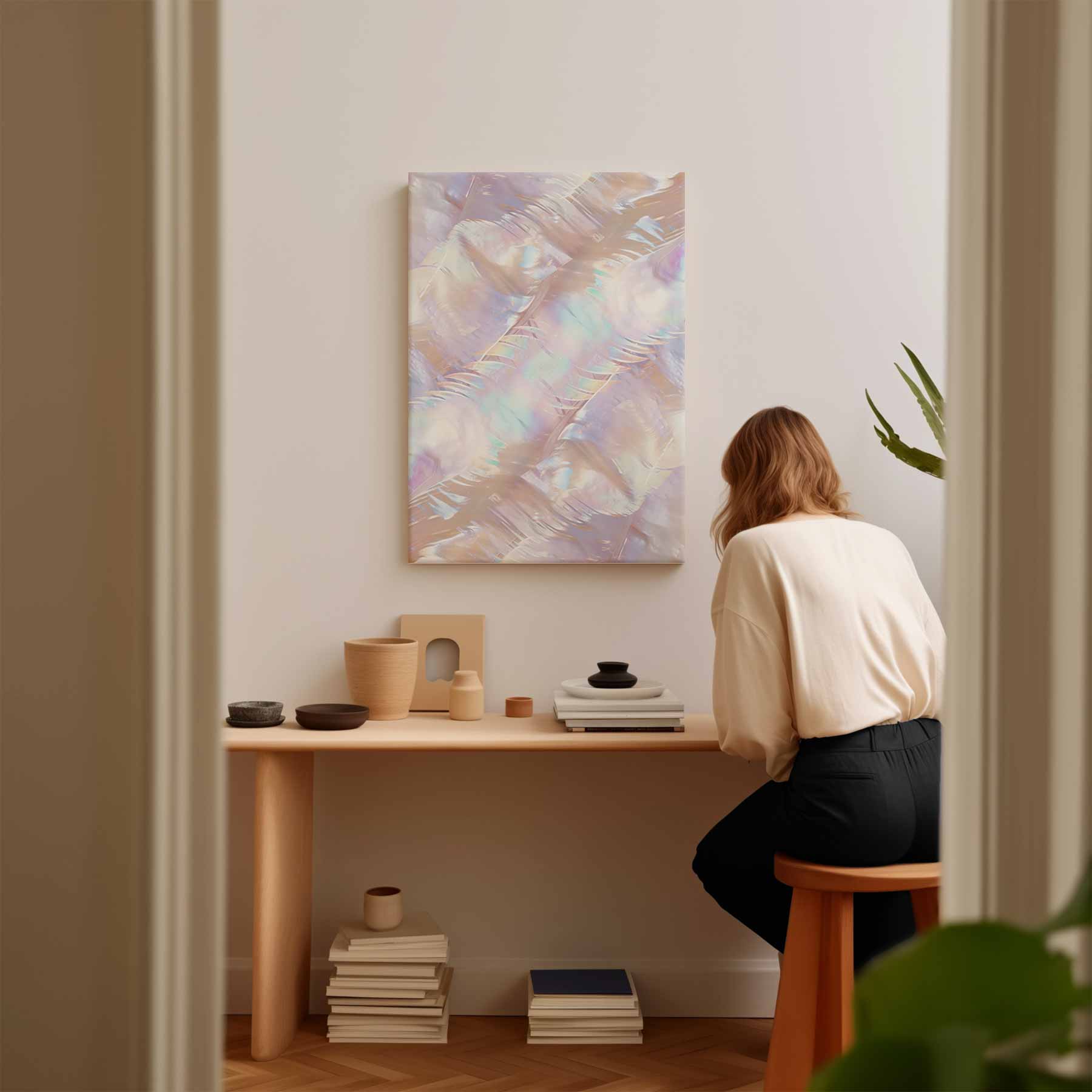 Schillernde Abstraktion in Pastellfarben