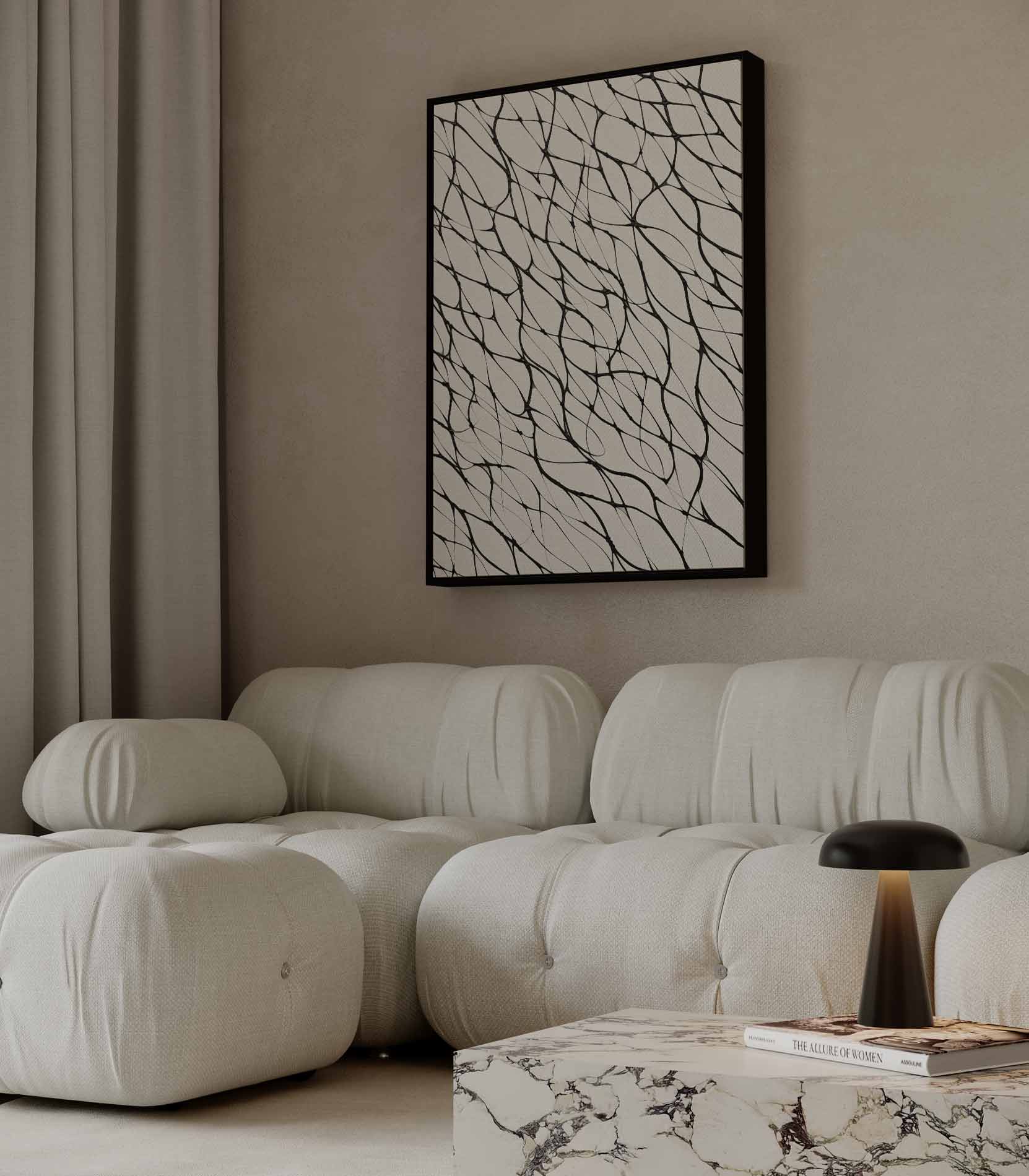 Organic lines in black and white