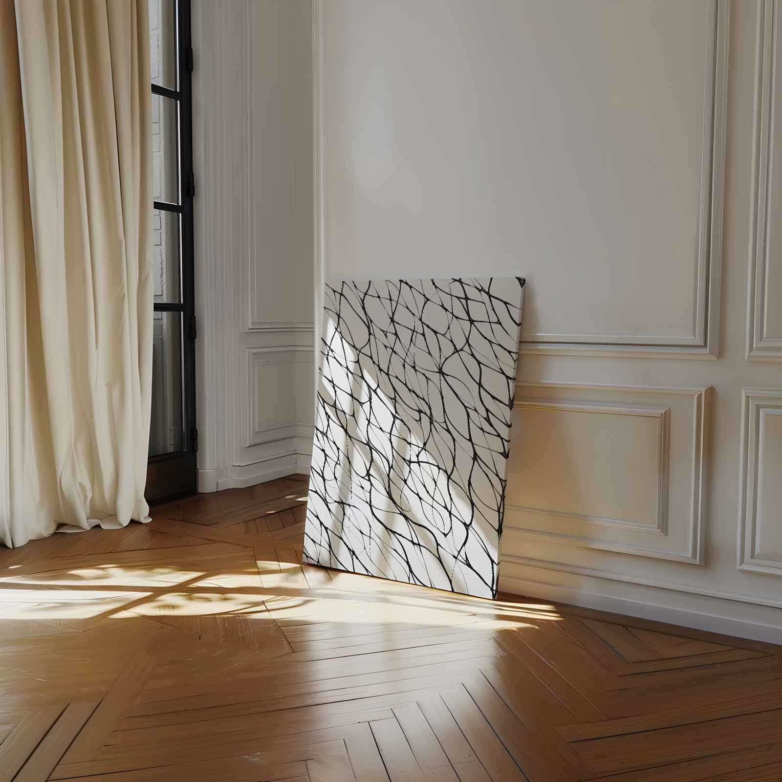 Organische Linien in Schwarz und Weiß