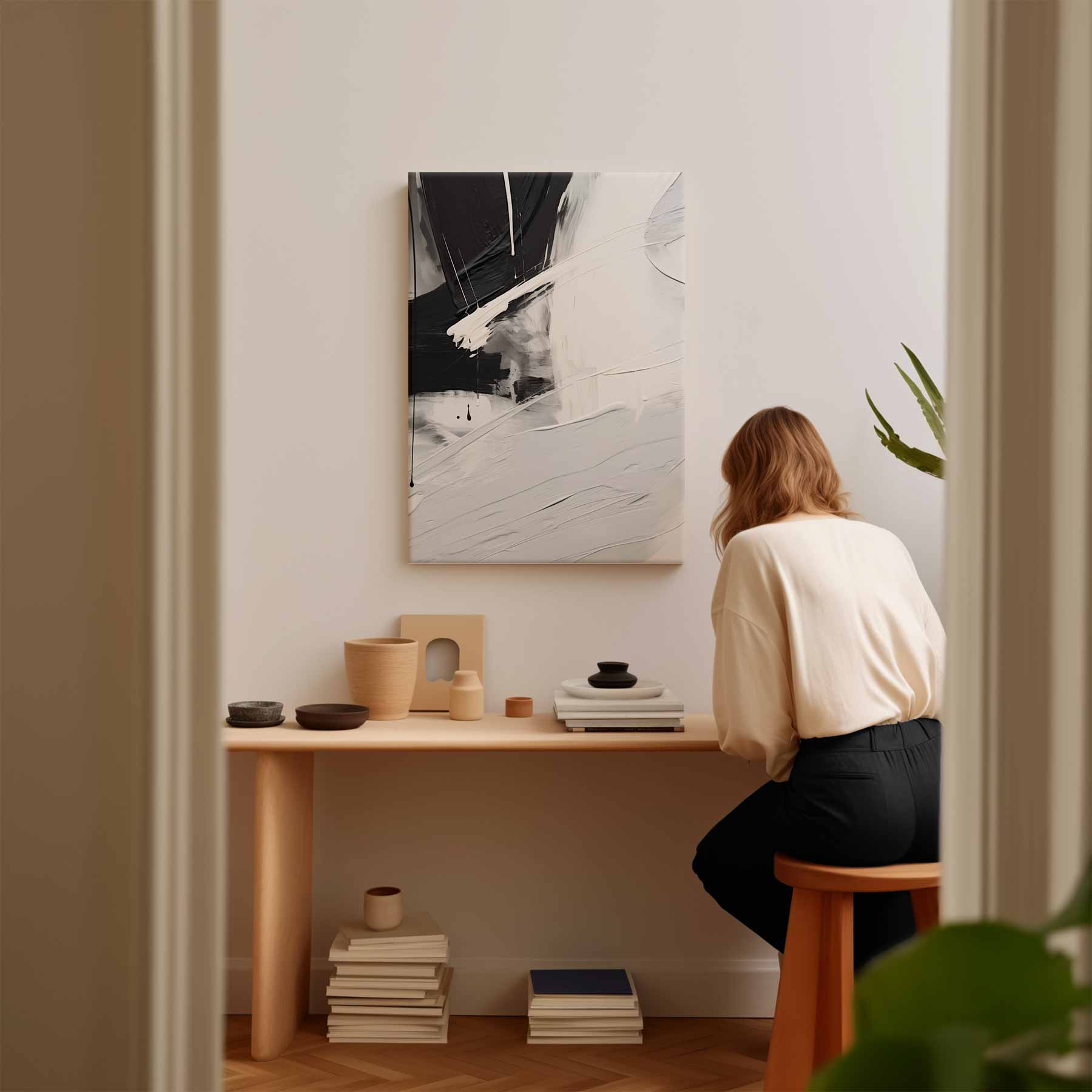 Abstract zwart-wit met strakke lijnen