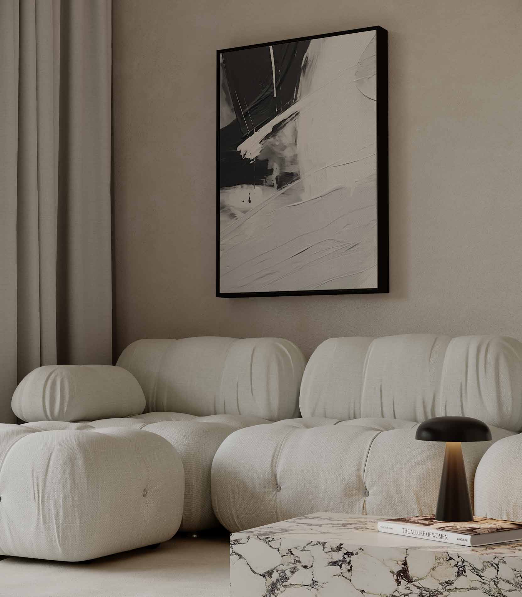 Abstract black and white with straight lines