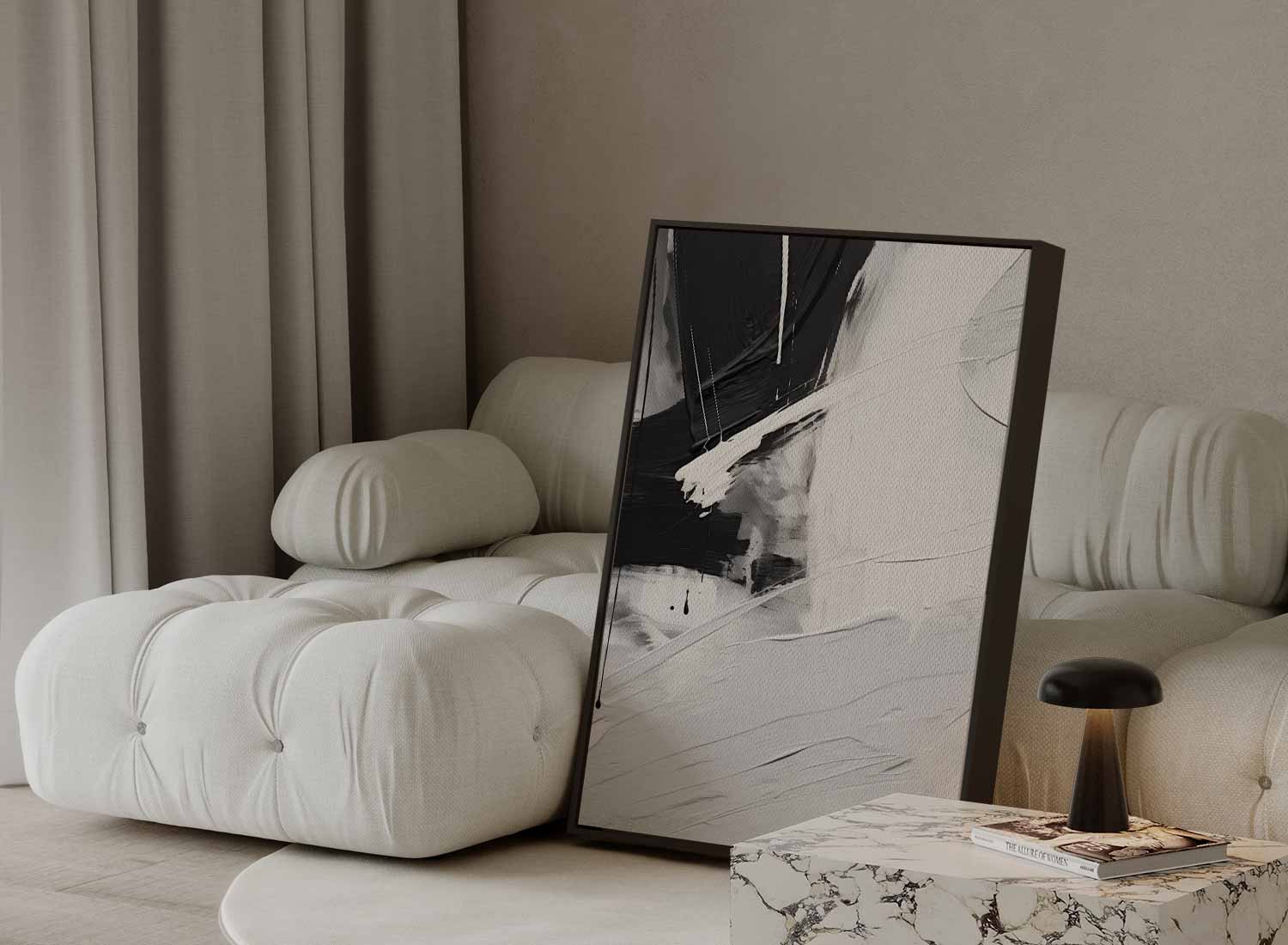 Abstract zwart-wit met strakke lijnen