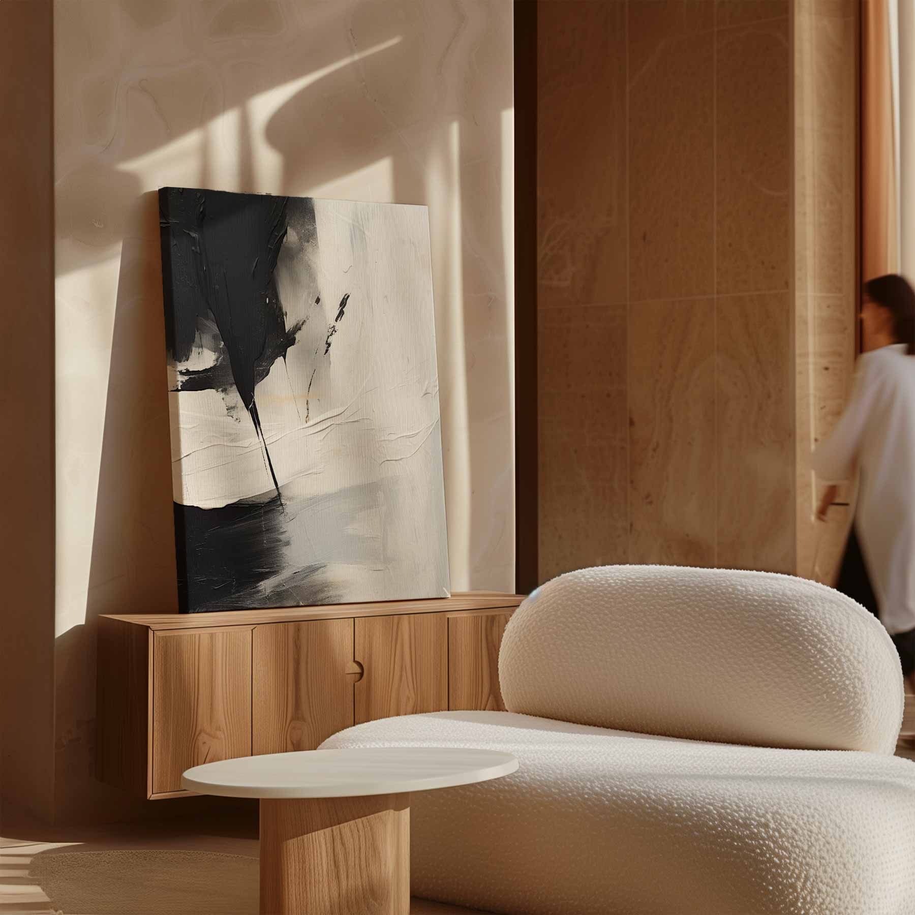 Abstract contrasting planes in black and white