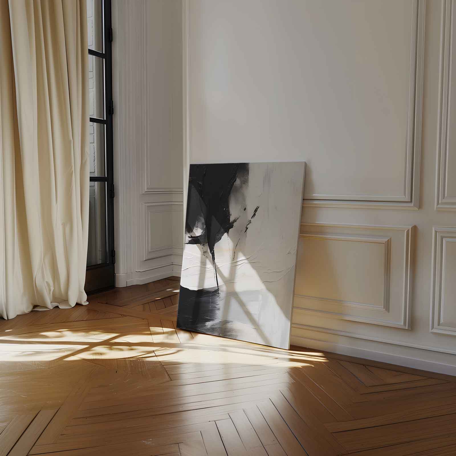 Abstract contrasting planes in black and white