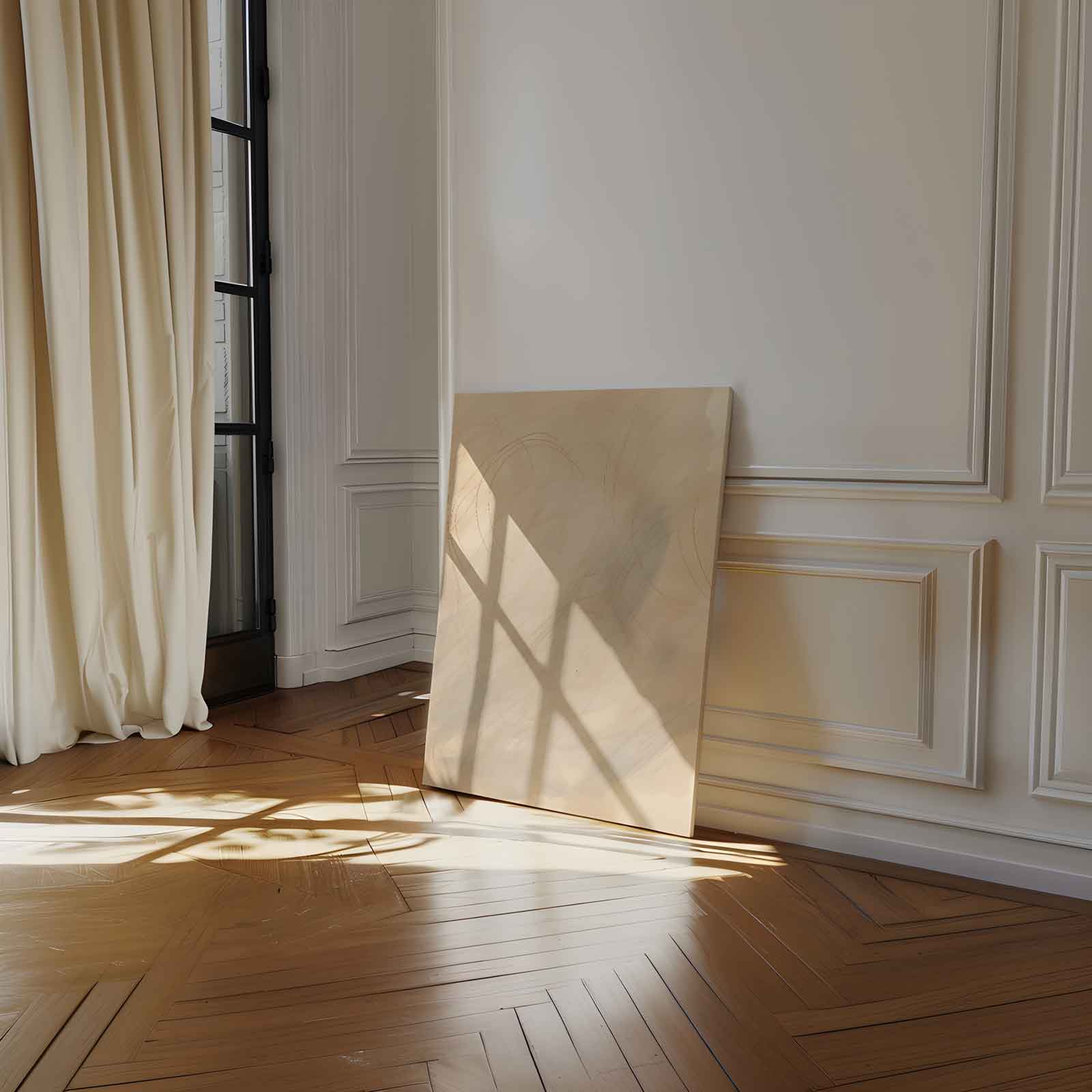 Beige background with curved lines