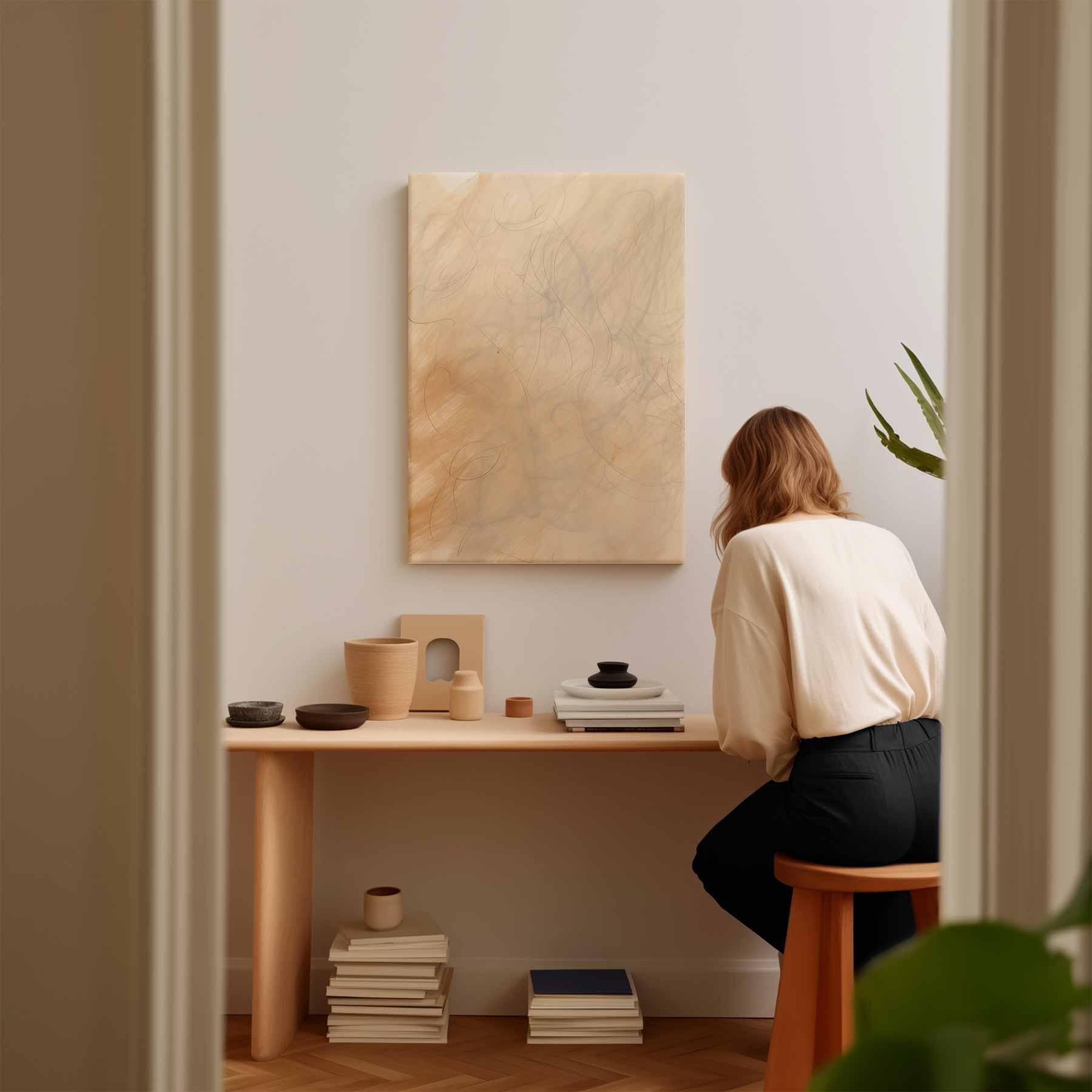 Organic shapes in warm tones