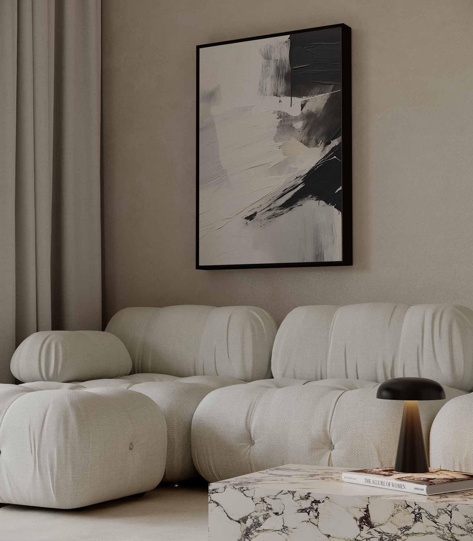 Wit en zwart met ruwe verfstructuur