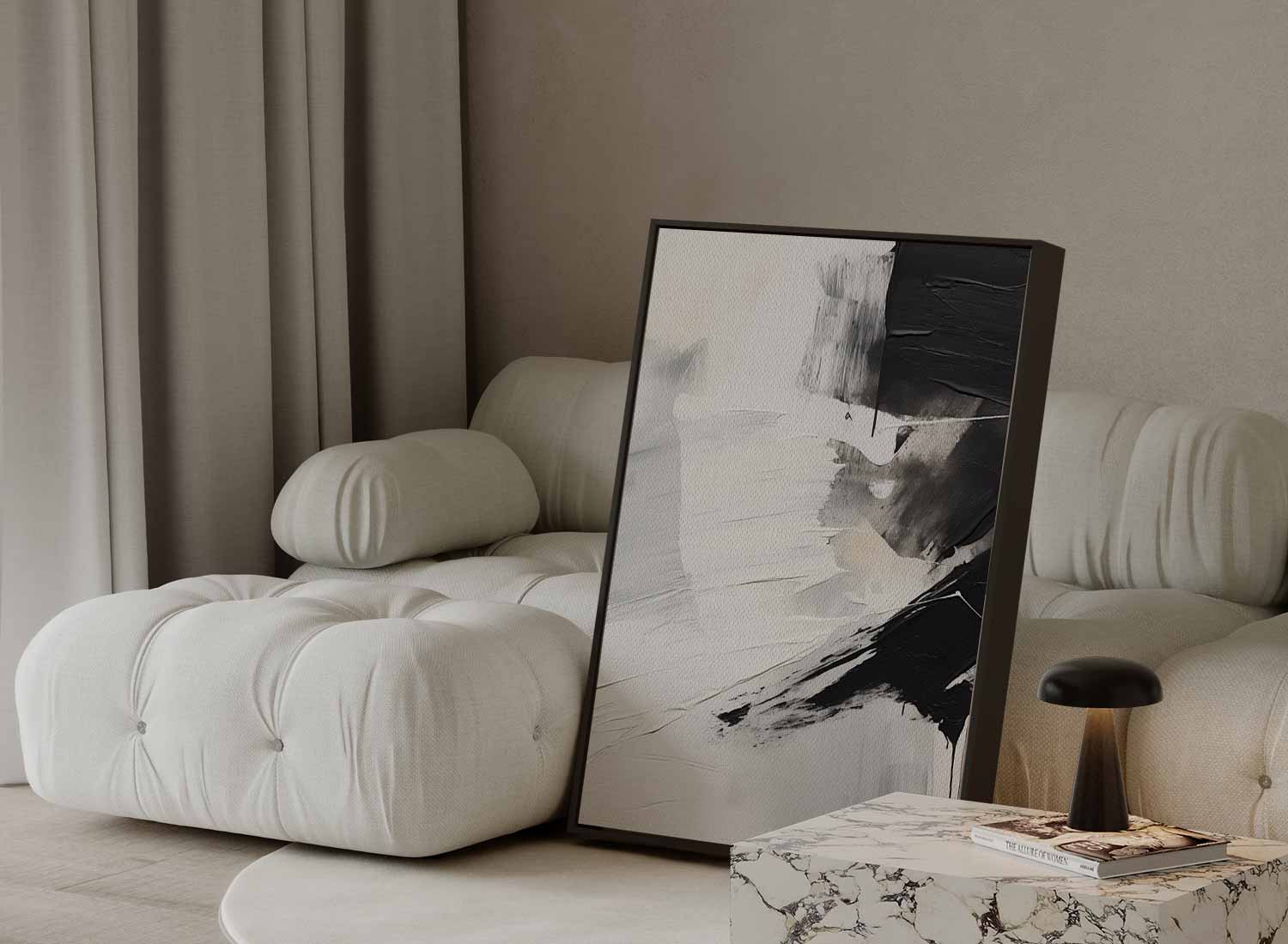 Wit en zwart met ruwe verfstructuur