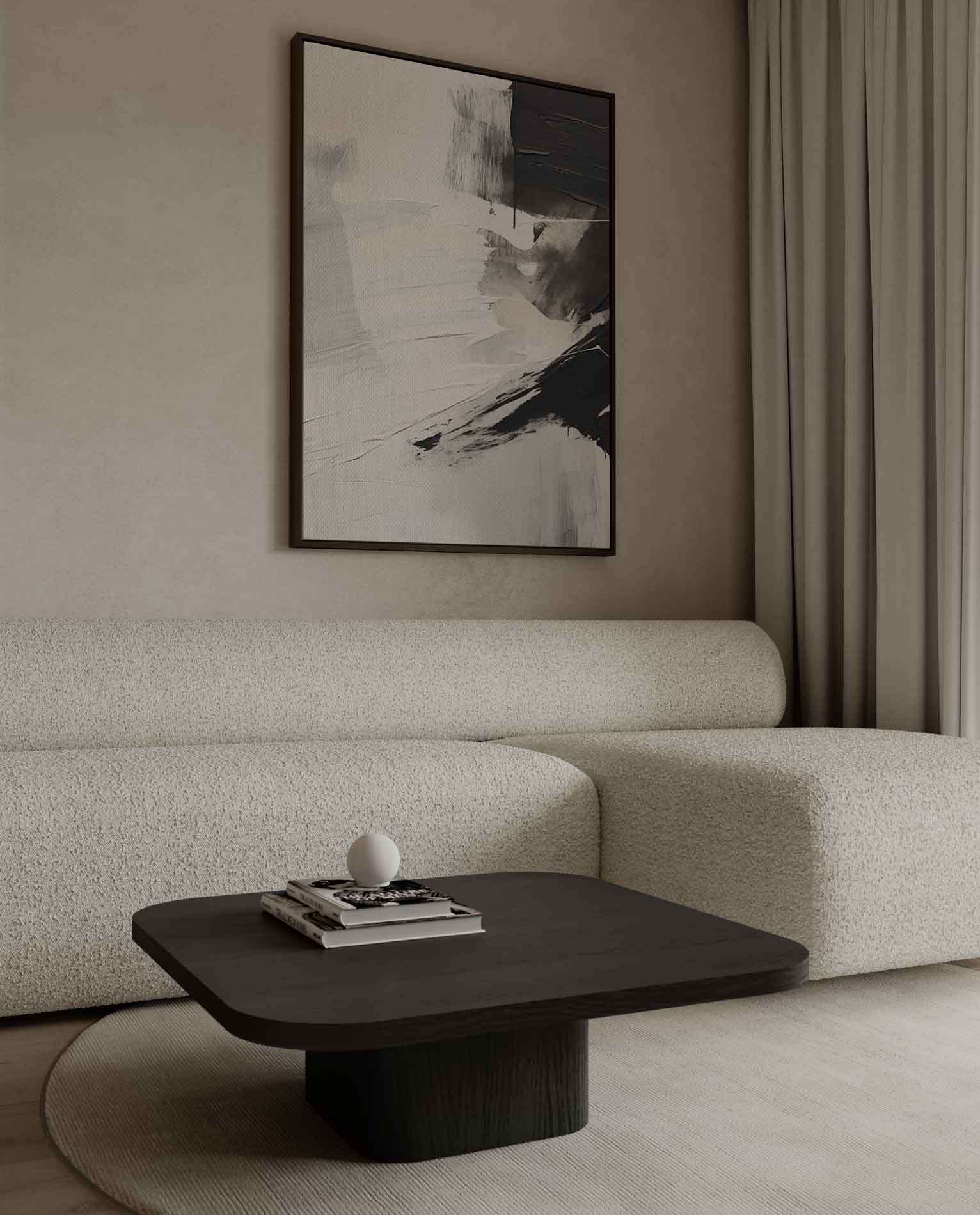 Wit en zwart met ruwe verfstructuur