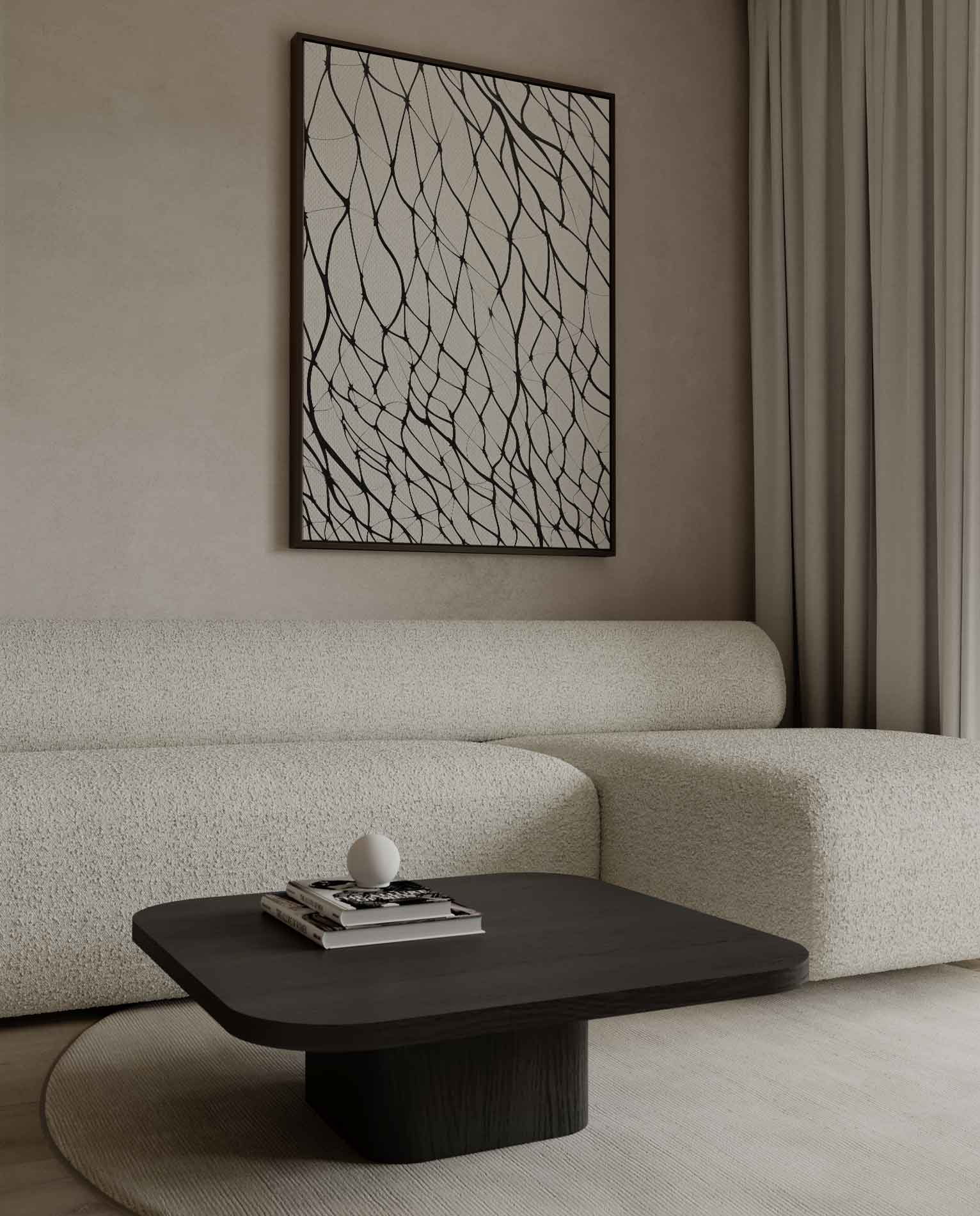 Line pattern in black on light surface