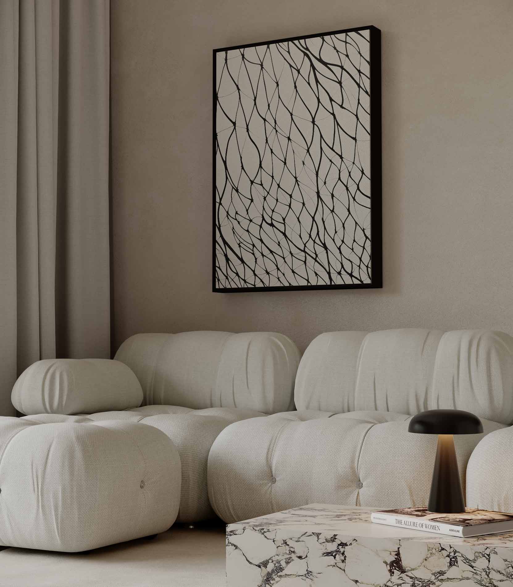 Line pattern in black on light surface