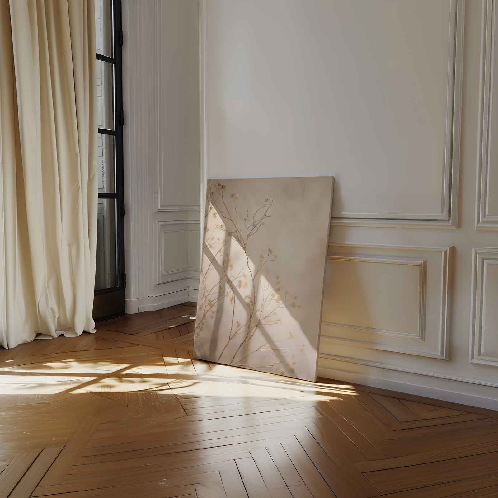 Gouden takken op beige achtergrond