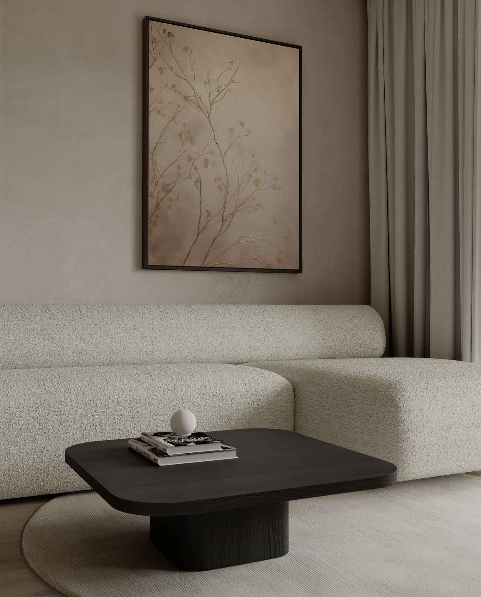 Gouden takken op beige achtergrond