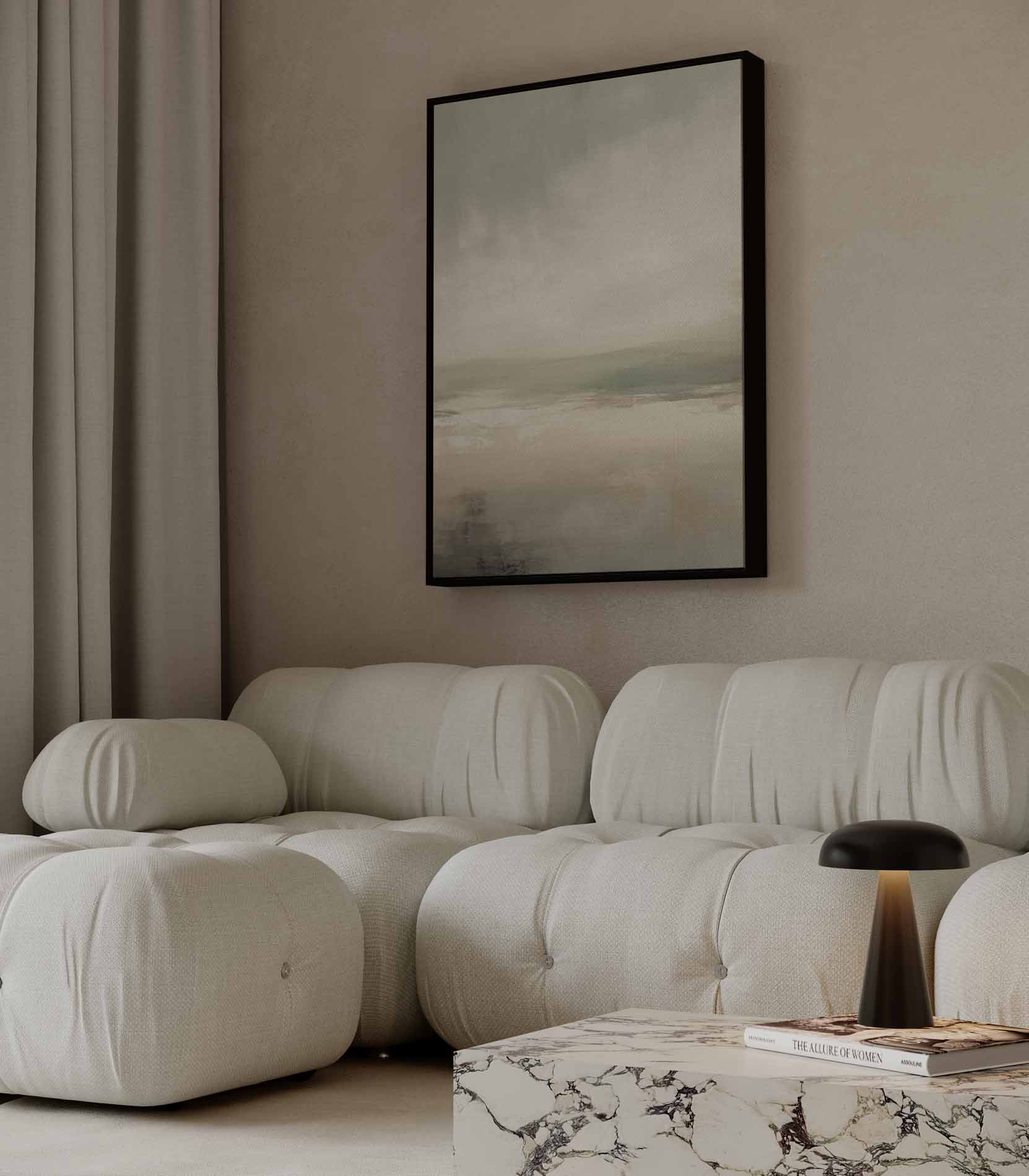 Zacht landschap in groentinten