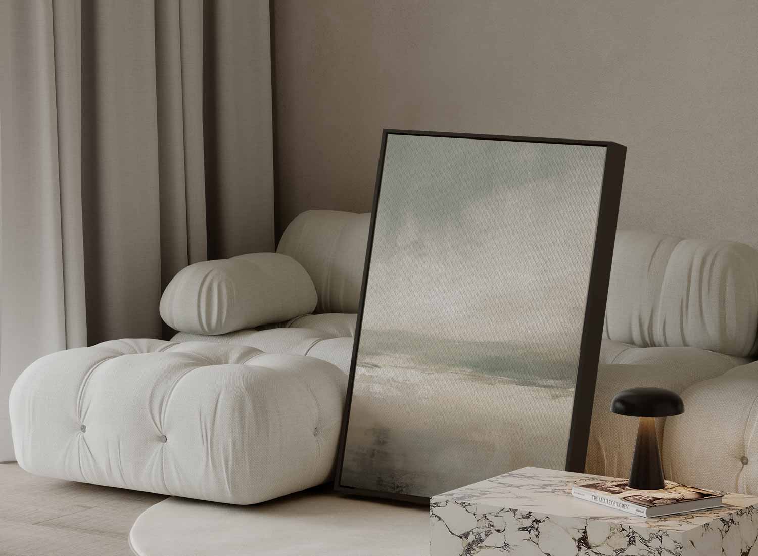 Zacht landschap in groentinten