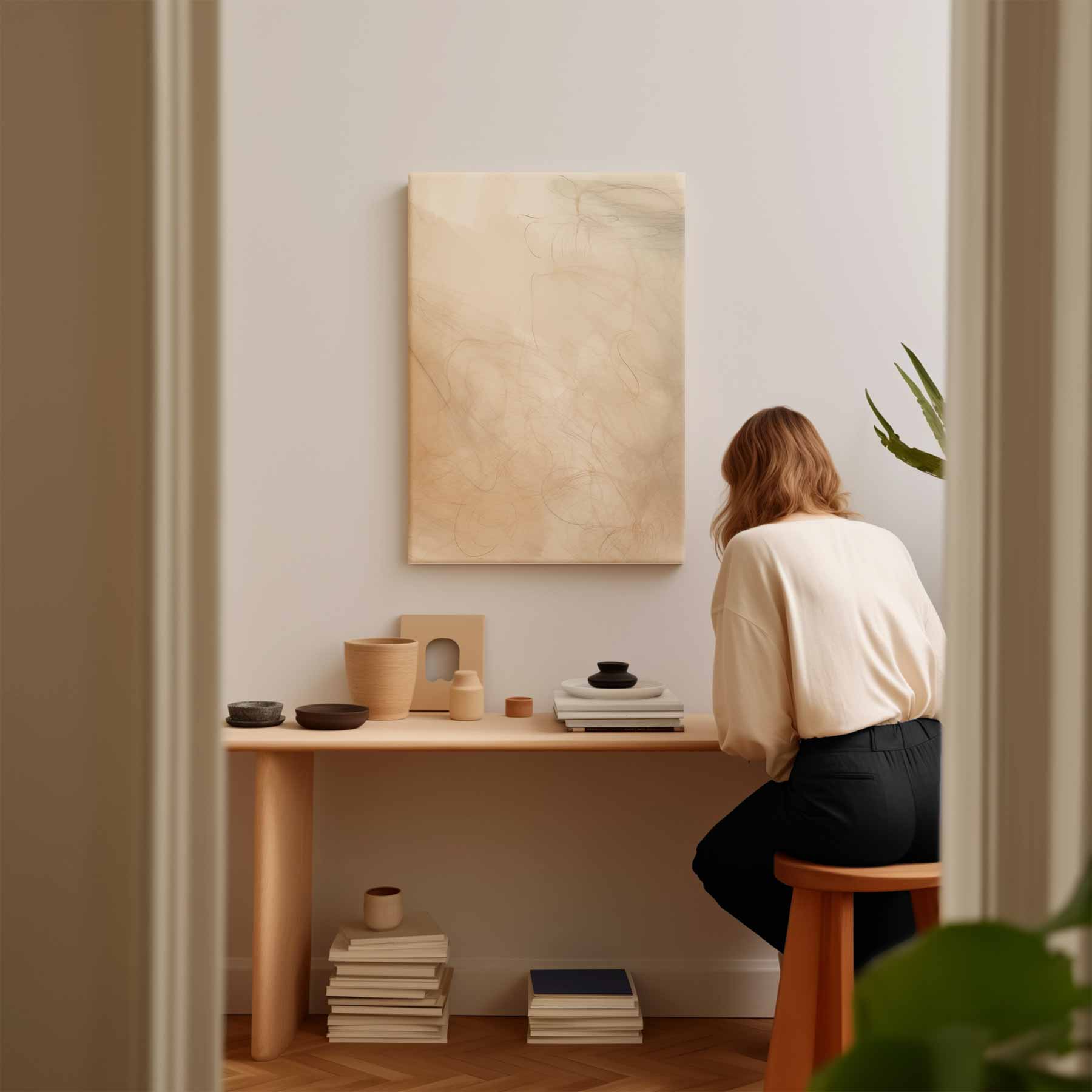 Light lines in sand color